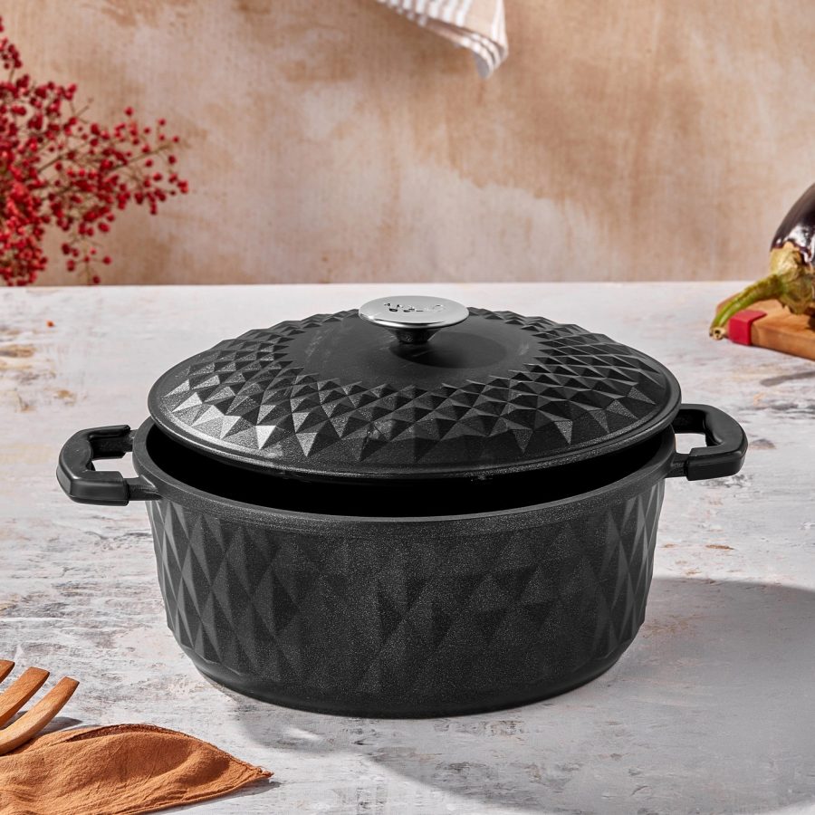 Taç-Bella-28-Cm-Derin-Tencere-Döküm-Kapak-Siyah-Tacev-com-1400x1400